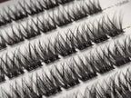 Close-up of Covet Beauty Obsession cluster lashes in the tray, showing rows of dense crisscross lash clusters.