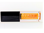 Covet Beauty’s Saturn lip gloss — a shimmering orange gloss in a clear rectangular tube with black cap. Transforms into a soft rose pink based on skin pH and heat.